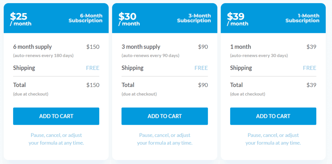 Vous Vitamins Pricing